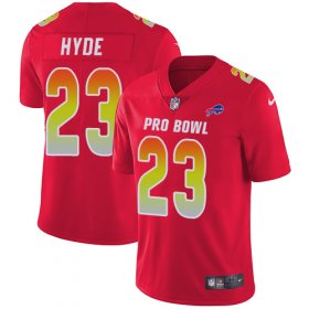 Wholesale Cheap Nike Bills #23 Micah Hyde Red Men\'s Stitched NFL Limited AFC 2018 Pro Bowl Jersey