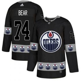 Wholesale Cheap Adidas Oilers #74 Ethan Bear Black Authentic Team Logo Fashion Stitched NHL Jersey