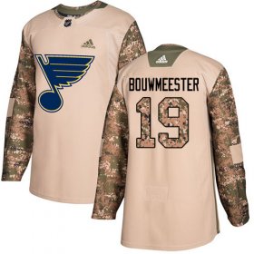 Wholesale Cheap Adidas Blues #19 Jay Bouwmeester Camo Authentic 2017 Veterans Day Stitched NHL Jersey