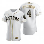 Wholesale Cheap Houston Astros #4 George Springer White Nike Men's Authentic Golden Edition MLB Jersey