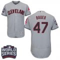 Wholesale Cheap Indians #47 Trevor Bauer Grey Flexbase Authentic Collection 2016 World Series Bound Stitched MLB Jersey