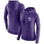 Wholesale Cheap Minnesota Vikings Nike Women's Gym Vintage Full-Zip Hoodie Purple