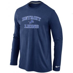 Wholesale Cheap Nike Detroit Lions Heart & Soul Long Sleeve T-Shirt Dark Blue