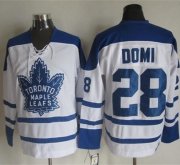 Wholesale Cheap Maple Leafs #28 Tie Domi White CCM Throwback Winter Classic Stitched NHL Jersey