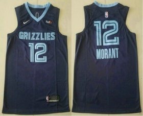 Wholesale Cheap Men\'s Memphis Grizzlies #12 Ja Morant Navy Blue 2019 Nike Authentic Stitched NBA Jersey With The Sponsor Logo