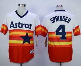 Wholesale Cheap Astros #4 George Springer White/Orange 1980 Turn Back The Clock Stitched MLB Jersey