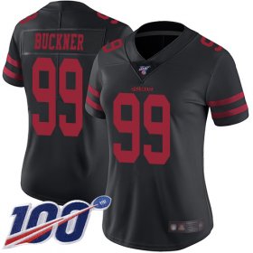 Wholesale Cheap Nike 49ers #99 DeForest Buckner Black Alternate Women\'s Stitched NFL 100th Season Vapor Limited Jersey