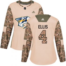 Wholesale Cheap Adidas Predators #4 Ryan Ellis Camo Authentic 2017 Veterans Day Women\'s Stitched NHL Jersey