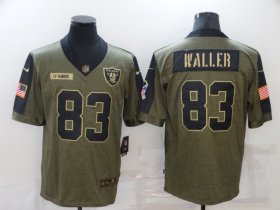 Wholesale Cheap Men\'s Las Vegas Raiders #83 Darren Waller 2021 Olive Salute To Service Limited Stitched Jersey