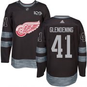 Wholesale Cheap Adidas Red Wings #41 Luke Glendening Black 1917-2017 100th Anniversary Stitched NHL Jersey