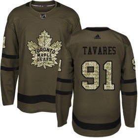 Wholesale Cheap Adidas Maple Leafs #91 John Tavares Green Salute to Service Stitched Youth NHL Jersey
