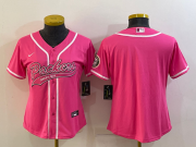 Wholesale Cheap Women's Green Bay Packers Blank Pink With Patch Cool Base Stitched Baseball Jersey