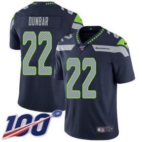 Wholesale Cheap Nike Seahawks #22 Quinton Dunbar Steel Blue Team Color Youth Stitched NFL 100th Season Vapor Untouchable Limited Jersey