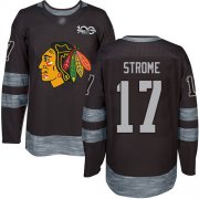 Wholesale Cheap Adidas Blackhawks #17 Dylan Strome Black 1917-2017 100th Anniversary Stitched NHL Jersey