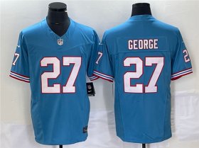 Wholesale Cheap Men\'s Tennessee Titans #27 Eddie George Light Blue 2023 F.U.S.E. Vapor Limited Throwback Stitched Football Jersey