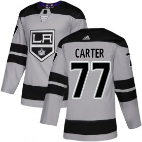 Wholesale Cheap Adidas Kings #77 Jeff Carter Gray Alternate Authentic Stitched NHL Jersey
