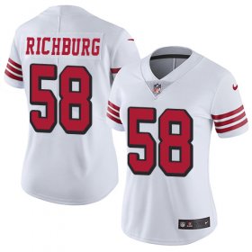 Wholesale Cheap Nike 49ers #58 Weston Richburg White Rush Women\'s Stitched NFL Vapor Untouchable Limited Jersey