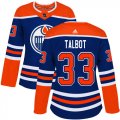 Wholesale Cheap Adidas Oilers #33 Cam Talbot Royal Alternate Authentic Women's Stitched NHL Jersey