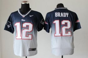 Wholesale Cheap Nike Patriots #12 Tom Brady Navy Blue/Grey Men\'s Stitched NFL Elite Fadeaway Fashion Jersey