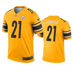 Wholesale Cheap Men\'s Pittsburgh Steelers #21 Tre Norwood Gold Inverted Legend Stitched Jersey