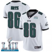 Wholesale Cheap Nike Eagles #86 Zach Ertz White Super Bowl LII Men's Stitched NFL Vapor Untouchable Limited Jersey