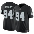 Cheap Youth Las Vegas Raiders #94 Christian Wilkins Black 2024 F.U.S.E. Vapor Untouchable Football Stitched Jersey