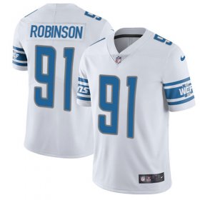 Wholesale Cheap Nike Lions #91 A\'Shawn Robinson White Men\'s Stitched NFL Vapor Untouchable Limited Jersey