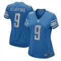 Wholesale Cheap Nike Lions #9 Matthew Stafford Light Blue Team Color Women's Stitched NFL Elite Jersey