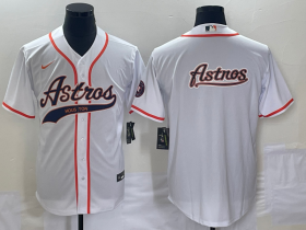 Cheap Men\'s Houston Astros White Team Big Logo Cool Base Stitched Baseball Jersey