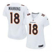 Wholesale Cheap Nike Broncos #18 Peyton Manning White Women's Stitched NFL Game Event Jersey