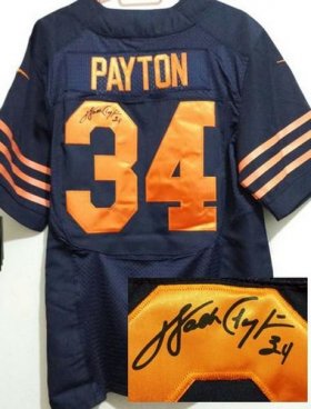 Wholesale Cheap Nike Bears #34 Walter Payton Navy Blue Alternate Men\'s Stitched NFL Elite Autographed Jersey