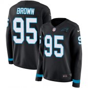 Wholesale Cheap Nike Panthers #95 Derrick Brown Black Team Color Women's Stitched NFL Limited Therma Long Sleeve Jersey