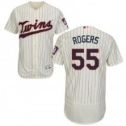 Wholesale Cheap Twins #55 Taylor Rogers Cream Strip Flexbase Authentic Collection Stitched MLB Jersey