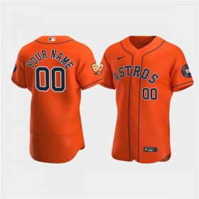 Wholesale Cheap Men\'s Houston Astros Active Player Custom Orange 60th Anniversary Flex Base Stitched Baseball Jersey