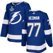 Cheap Adidas Lightning #77 Victor Hedman Blue Home Authentic Youth 2020 Stanley Cup Champions Stitched NHL Jersey