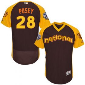 Wholesale Cheap Giants #28 Buster Posey Brown Flexbase Authentic Collection 2016 All-Star National League Stitched MLB Jersey