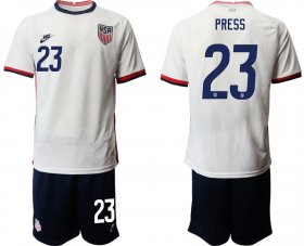Wholesale Cheap Men 2020-2021 Season National team United States home white 23 Soccer Jersey