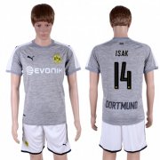 Wholesale Cheap Dortmund #14 Isak Grey Soccer Club Jersey