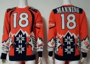 Wholesale Cheap Nike Broncos #18 Peyton Manning Orange/Navy Blue Men's Ugly Sweater