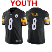 Wholesale Cheap Youth Pittsburgh Steelers #8 Kenny Pickett Black 2022 Vapor Untouchable Stitched NFL Nike Limited Jersey