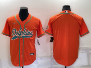 Wholesale Cheap Men's Miami Dolphins Blank Orange Stitched Cool Base Nike Baseball Jersey