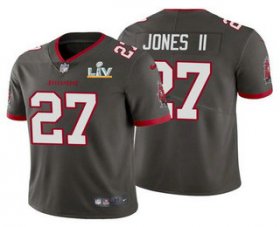 Wholesale Cheap Men\'s Tampa Bay Buccaneers #27 Ronald Jones II Grey 2021 Super Bowl LV Limited Stitched NFL Jersey