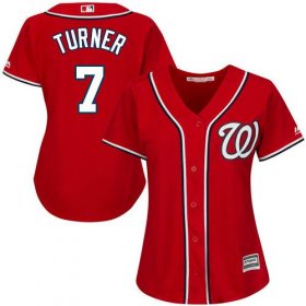 Wholesale Cheap Nationals #7 Trea Turner Red Alternate Women\'s Stitched MLB Jersey
