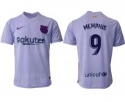 Wholesale Cheap Men 2021-2022 Club Barcelona away aaa version purple 9 Soccer Jersey