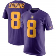 Wholesale Cheap Nike Minnesota Vikings #8 Kirk Cousins Color Rush 2.0 Name & Number T-Shirt Purple