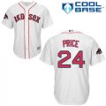Wholesale Cheap Red Sox #24 David Price White Cool Base 2018 World Series Champions Stitched Youth MLB Jersey