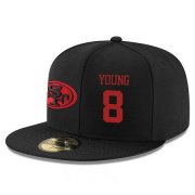Wholesale Cheap San Francisco 49ers #8 Steve Young Snapback Cap NFL Player Black with Red Number Stitched Hat