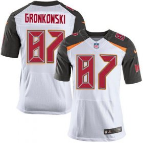 Wholesale Cheap Nike Buccaneers #87 Rob Gronkowski White Men\'s Stitched NFL New Elite Jersey