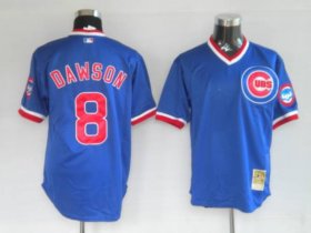 Wholesale Cheap Mitchell and Ness 1987 Cubs #8 Andre Dawson Stitched Blue Throwback MLB Jersey