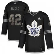 Wholesale Cheap Adidas Maple Leafs #42 Tyler Bozak Black Authentic Classic Stitched NHL Jersey